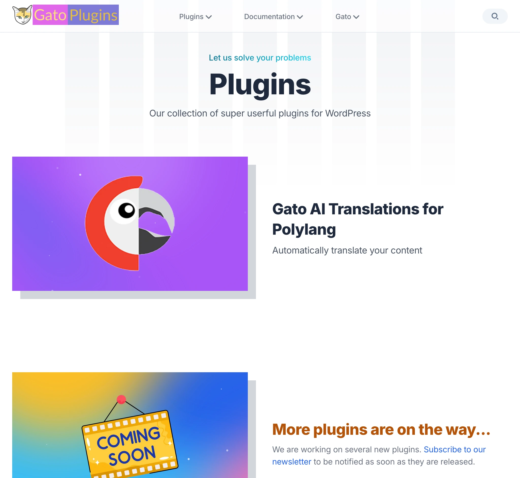 Pluginssectie op gatoplugins.com